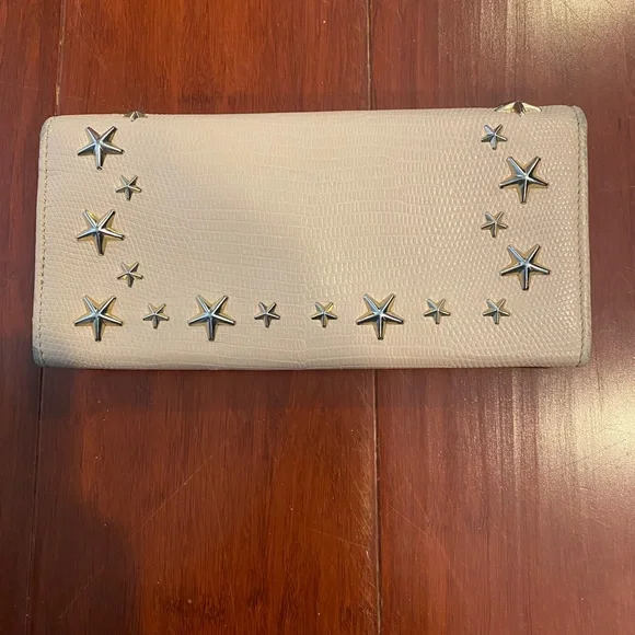 Jimmy Choo Cream Leather Wallet with Star Studs - Picture 2 of 9